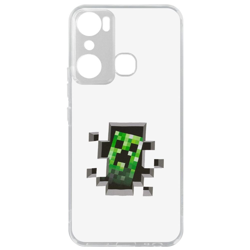 

Чехол-накладка Кейс Minecraft-Крипер для Infinix Hot 20i, Прозрачный
