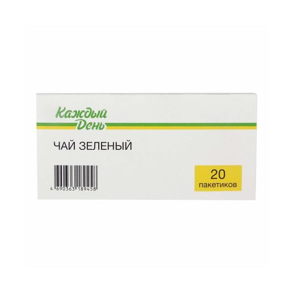 Чай зеленый Каждый День Жасмин в пакетиках 1,5 г х 20 шт