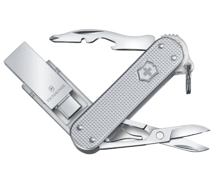 

Нож-брелок Victorinox Jetsetter, USB 16 Гб, 58 мм, 6 функций, серебристый