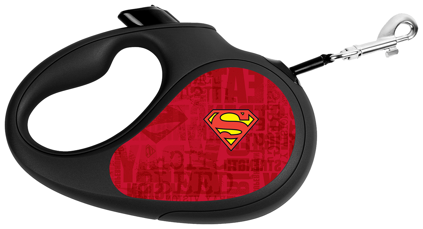 Поводок-рулетка Collar WAUDOG R-LEASH Супермэн Лого 5 м размер S черный