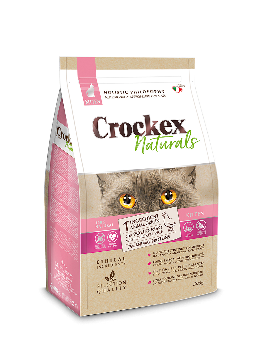 Сухой корм для котят Crockex Wellness, курица, рис, 0,3кг