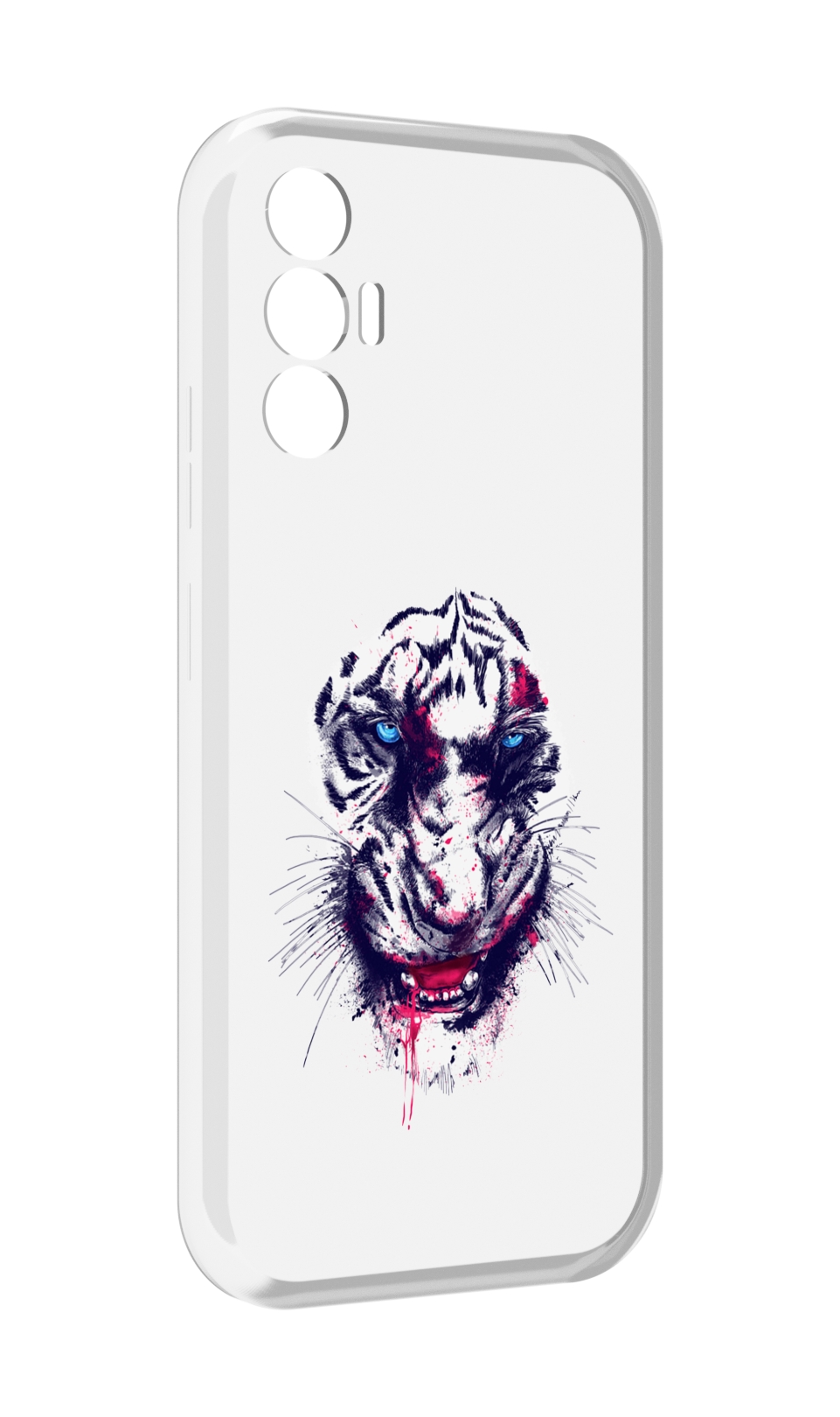 

Чехол MyPads безумный тигр для Tecno Pova 3, Прозрачный, Tocco