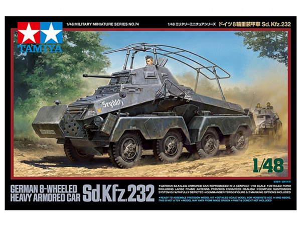 

32574 Tamiya 1/48 Немецкий 8-ми колесный бронеавтомобиль Sd.Kfz.232 (1 фигура)