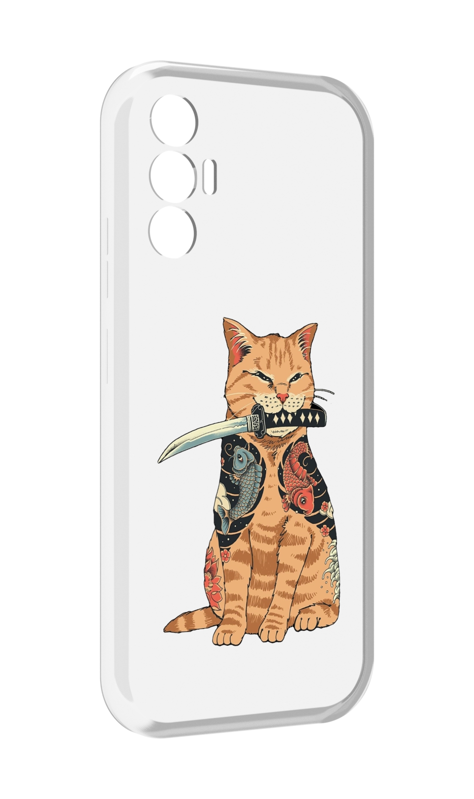 

Чехол MyPads кот-с-катаной для Tecno Pova 3, Прозрачный, Tocco