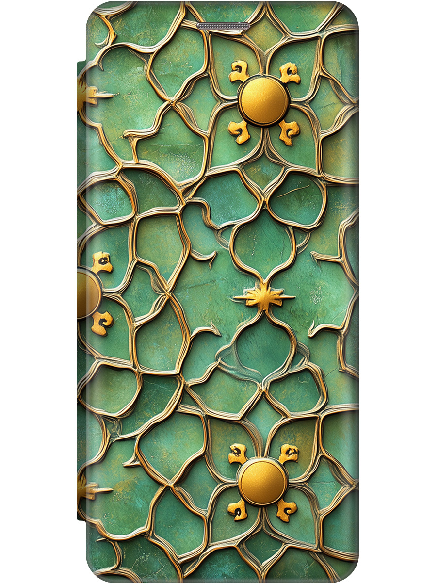 

Чехол-книжка на Xiaomi Redmi Note 8 Pro с принтом "Золотистый узор" золотой, Золотистый;желтый;зеленый, 721936331