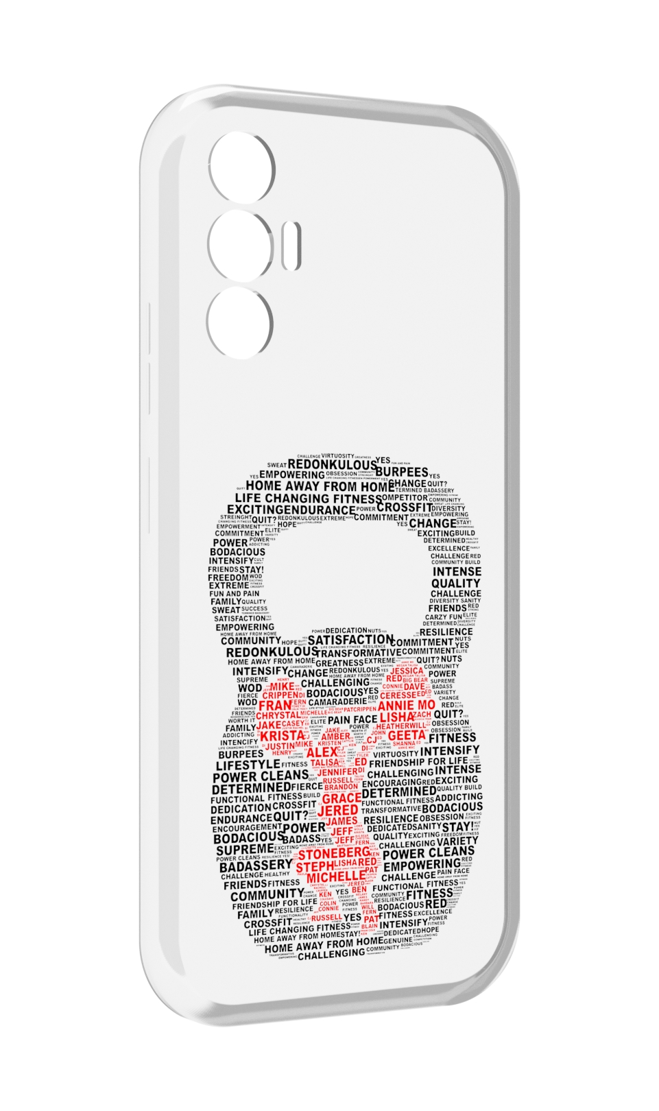 

Чехол MyPads бодибилдинг гиря из слов для Tecno Pova 3, Прозрачный, Tocco