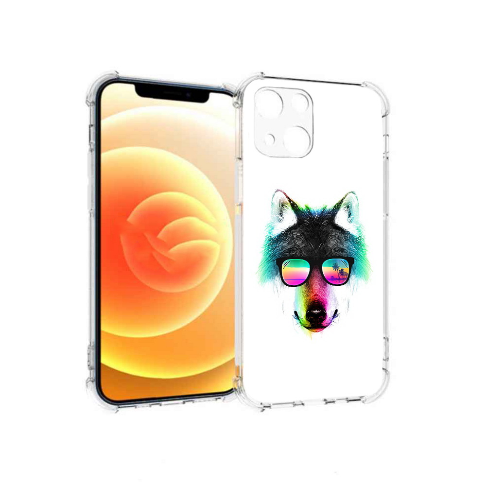 

Чехол MyPads Tocco для Apple iPhone 13 радужный волк (PT163239.611.567), Прозрачный, Tocco