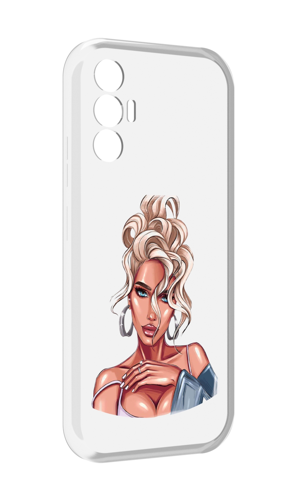 

Чехол MyPads красивая-блондинка женский для Tecno Pova 3, Прозрачный, Tocco
