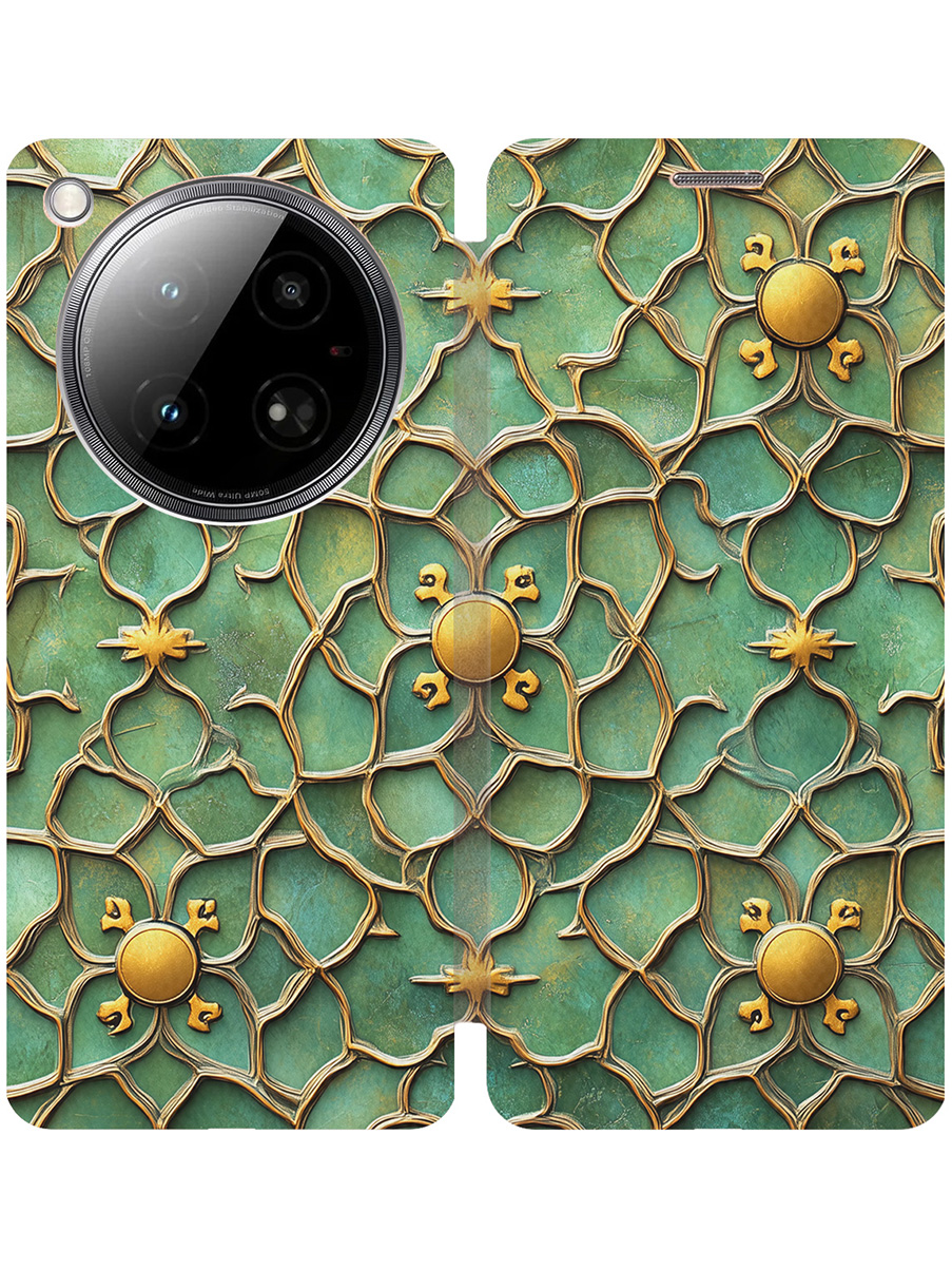 

Чехол-книжка на Infinix Zero 40 4G с принтом "Золотистый узор" золотой, Золотистый;желтый;зеленый, 786722331