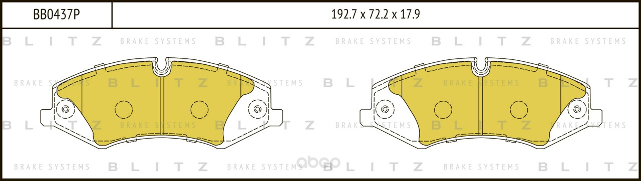 

Тормозные колодки BLITZ передние дисковые Bb0437P