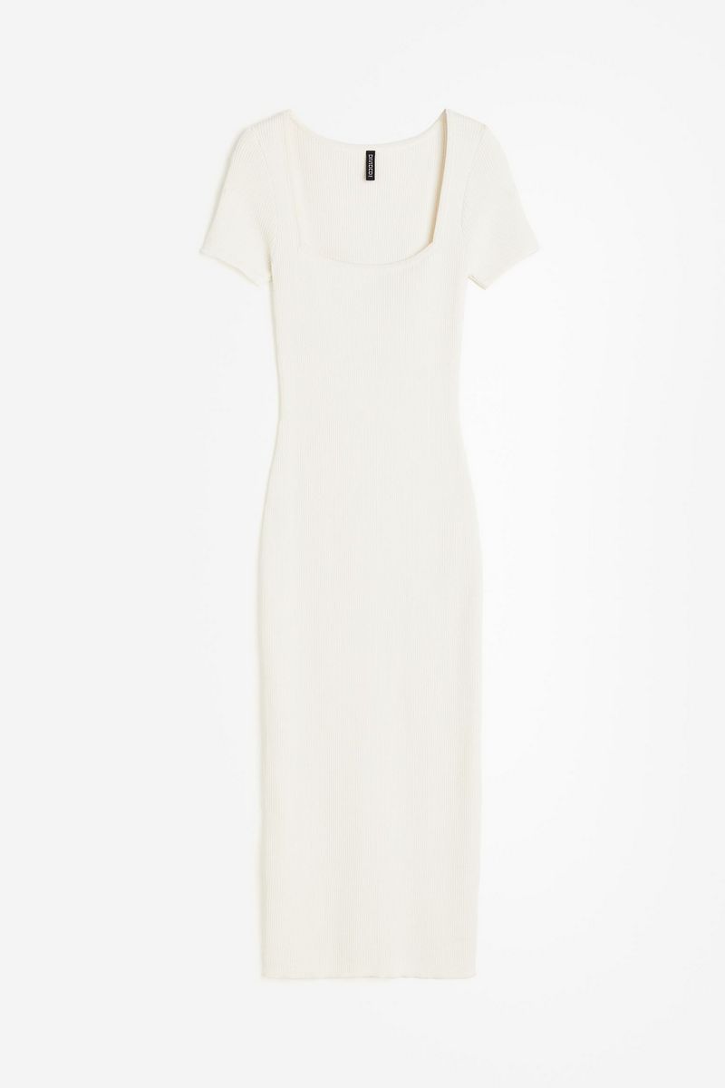 

Платье женское H&M 1223822 белое XL, Белый, 1223822