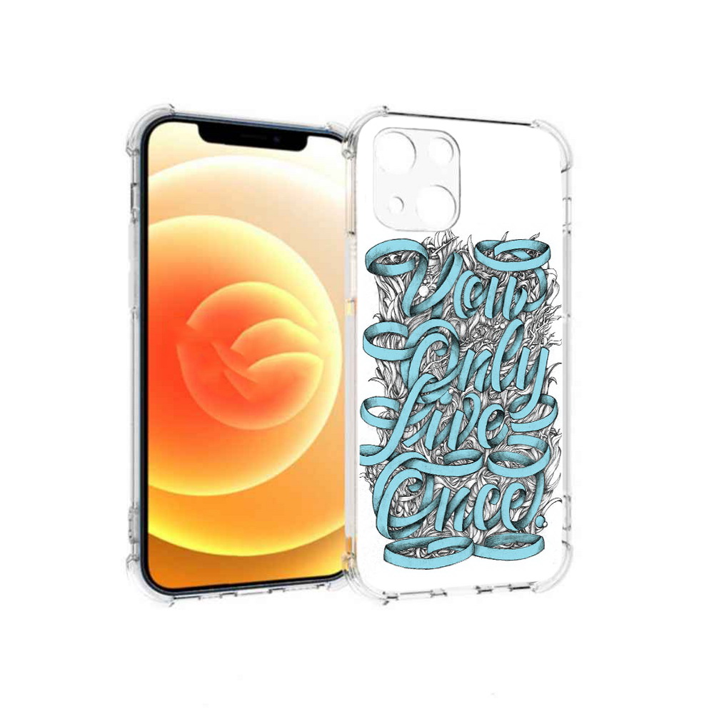 

Чехол MyPads Tocco для Apple iPhone 13 слова из ленты абстракция (PT163239.611.607), Прозрачный, Tocco