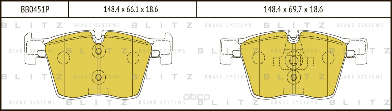 

Тормозные колодки BLITZ передние дисковые Bb0451P