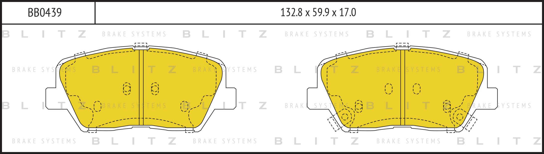 

Тормозные колодки BLITZ передние дисковые Bb0439