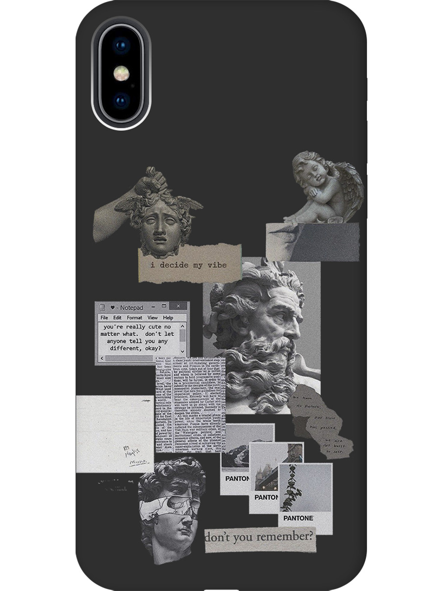 

Силиконовый чехол на Apple iPhone Xs/X с принтом "Античные стикеры" матовый черный, Черный;прозрачный;белый;серый, 715365485