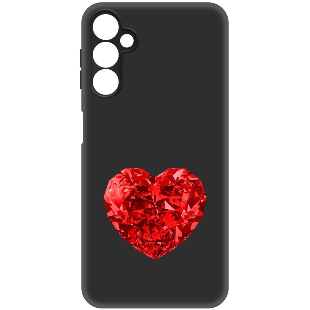 

Чехол-накладка Софт Рубиновое сердце для Samsung Galaxy A24 (A245), Черный, 418066