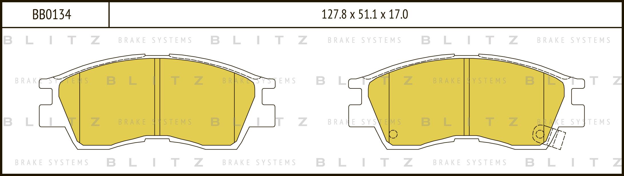 

Тормозные колодки BLITZ передние дисковые Bb0134