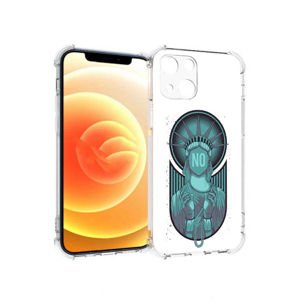 

Чехол MyPads Tocco для Apple iPhone 13 статуя свободы зеленый (PT163239.611.623), Прозрачный, Tocco