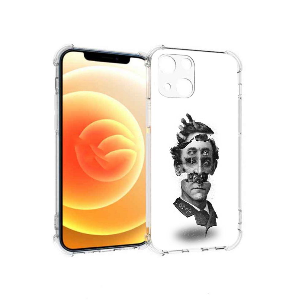 

Чехол MyPads Tocco для Apple iPhone 13 страшное лицо абстракция (PT163239.611.628), Прозрачный, Tocco
