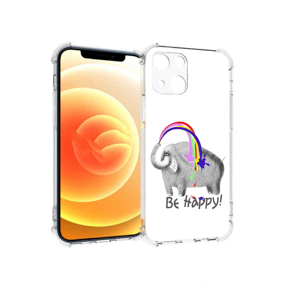 

Чехол MyPads Tocco для Apple iPhone 13 счастливый слон (PT163239.611.632), Прозрачный, Tocco