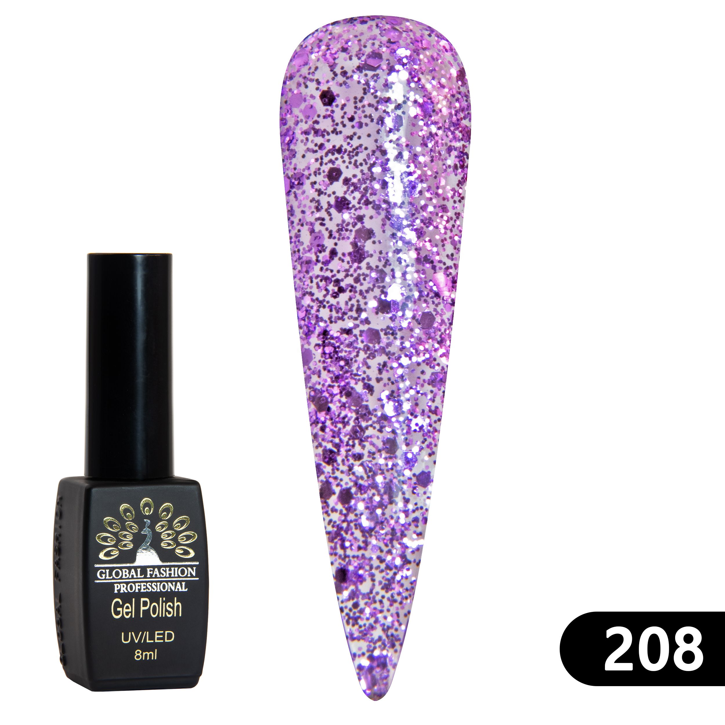 фото Гель лак global fashion black elite 208 8 мл