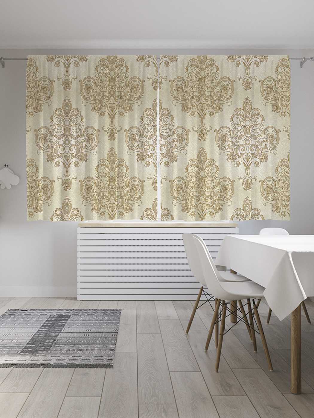 фото Шторы с фотопечатью joyarty "орнамент ампир" из сатена, 290х180 см