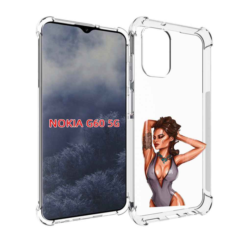 

Чехол MyPads Роскошная-девушка женский для Nokia G60 5G, Прозрачный, Tocco