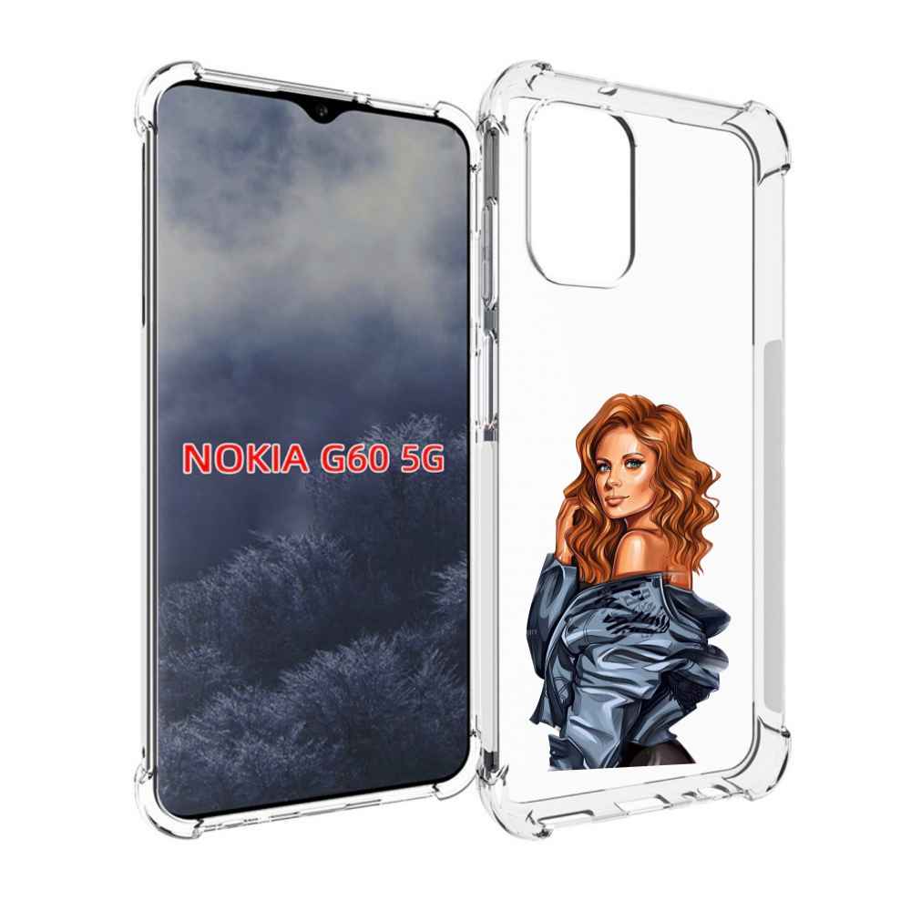 

Чехол MyPads Рыжая-девушка женский для Nokia G60 5G, Прозрачный, Tocco