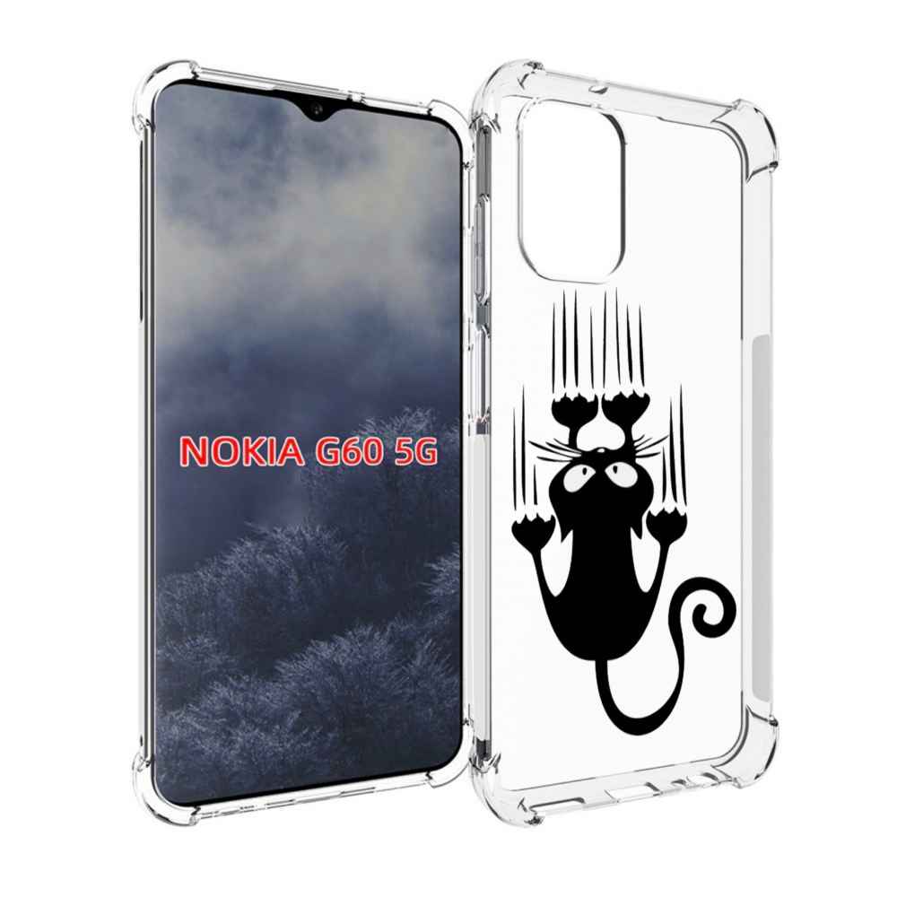 

Чехол MyPads Свисающий-кот для Nokia G60 5G, Прозрачный, Tocco