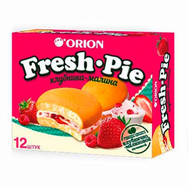 Пирожное Orion Fresh Pie с клубнично-малиновой начинкой бисквитное 300 г