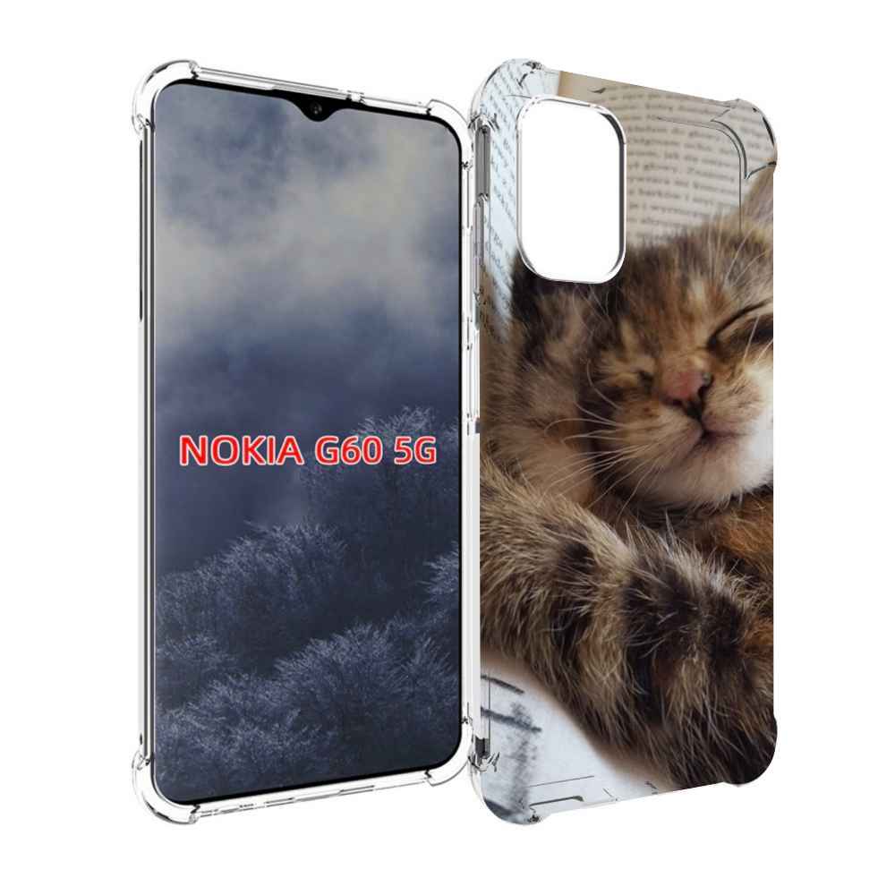 

Чехол MyPads Спящий-котенок для Nokia G60 5G, Прозрачный, Tocco