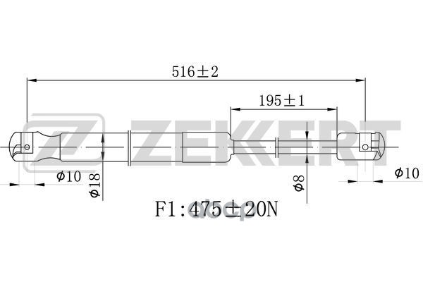 

Пружина Газовая Багажника Hyundai I30 12- Zekkert gf-2479