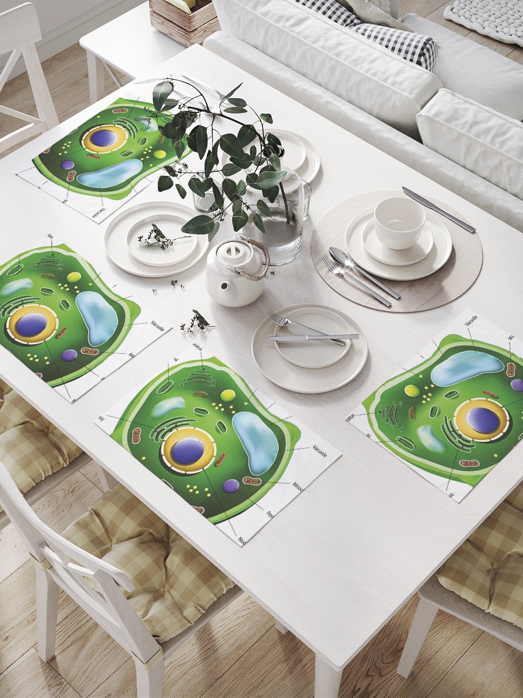 

Комплект салфеток JoyArty "Растение под микроскопом" для сервировки стола (32х46 см, 4 шт), Растение под микроскопом