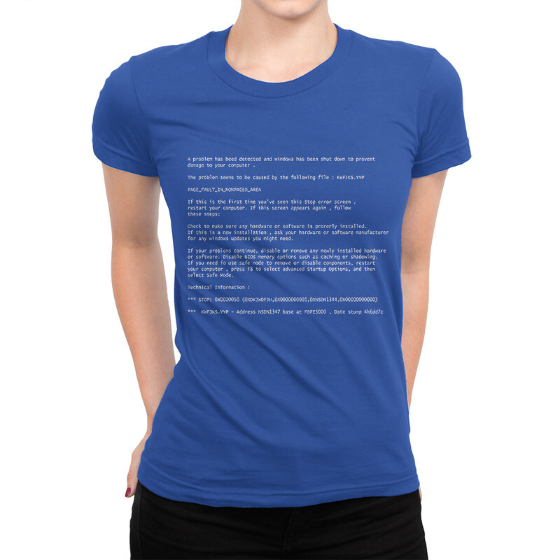 

Футболка женская DS Apparel Синий Экран Cмерти 772191-1 синяя 2XL, Синий Экран Cмерти 772191-1