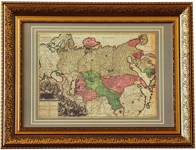 фото Новая карта всей империи великой россии в багете старинная карта успеха