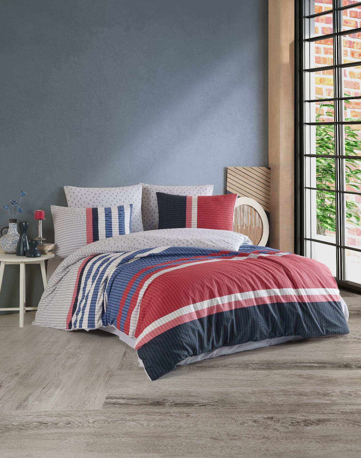 Комплект постельного белья MAJOLI Frank Kirmizi, полуторный