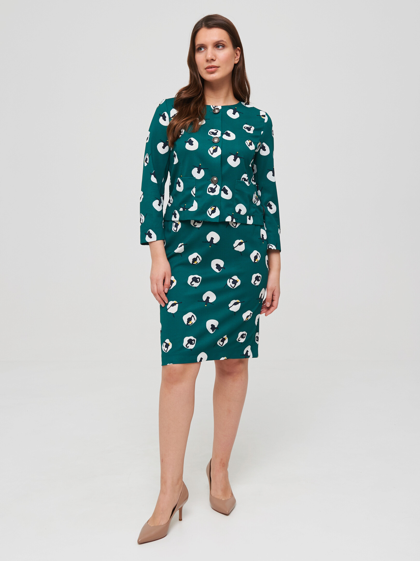 Костюм женский Каляев 68293 зеленый 46 RU