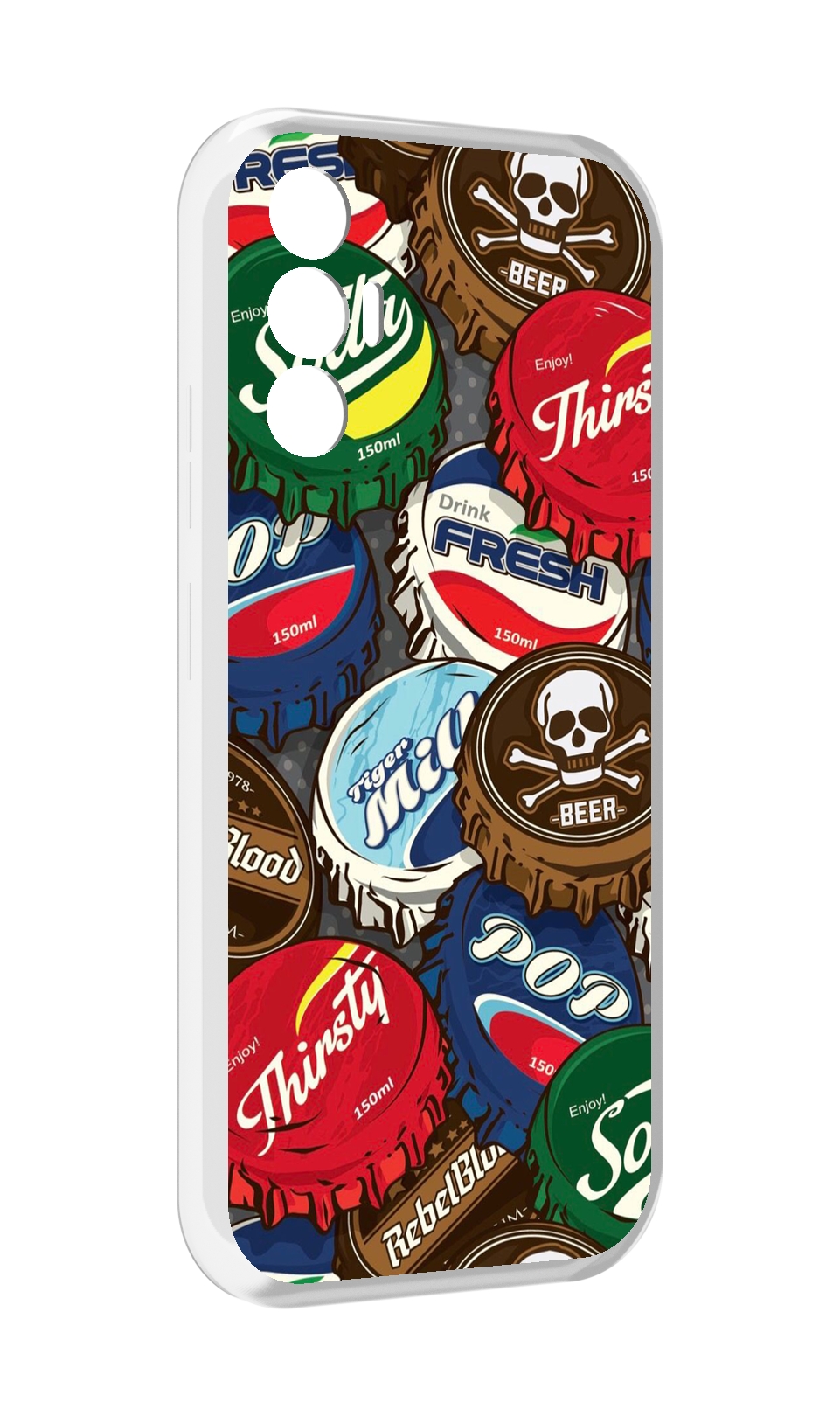 

Чехол MyPads крышки от баночек для Tecno Pova 3, Прозрачный, Tocco