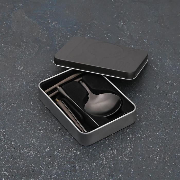 

Набор столовых приборов Parts, 3 предмета, разборные, цвет чёрный