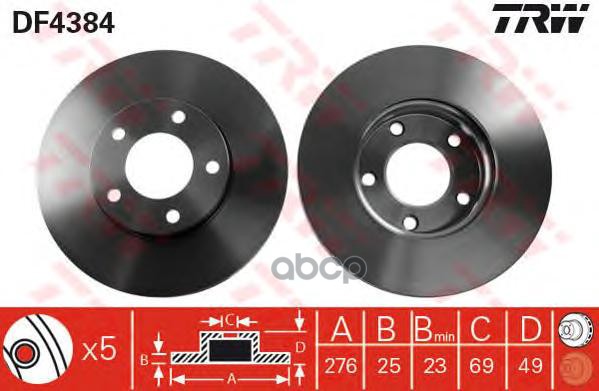

Диск тормозной передний mazda 3 bk, bl df4384