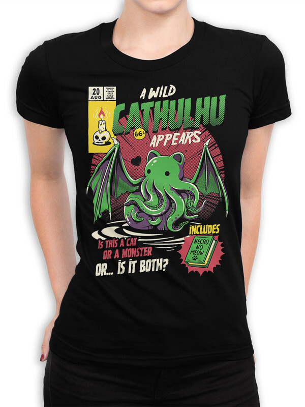 

Футболка женская DreamShirts Studio Кот Ктулху 065-lovecraftcat-1 черная L, Черный, Кот Ктулху 065-lovecraftcat-1