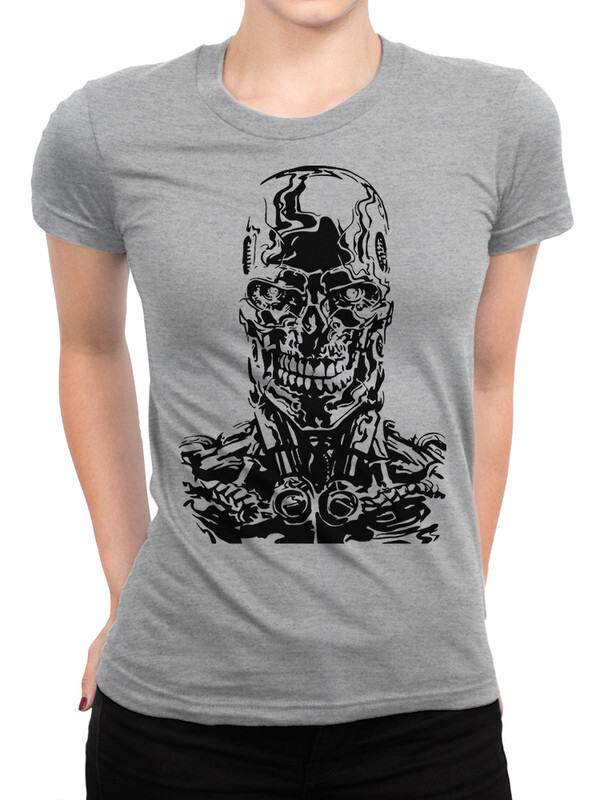 

Футболка женская DreamShirts Studio Терминатор Т-800 070-terminator-1 серая 2XL, Серый, Терминатор Т-800 070-terminator-1