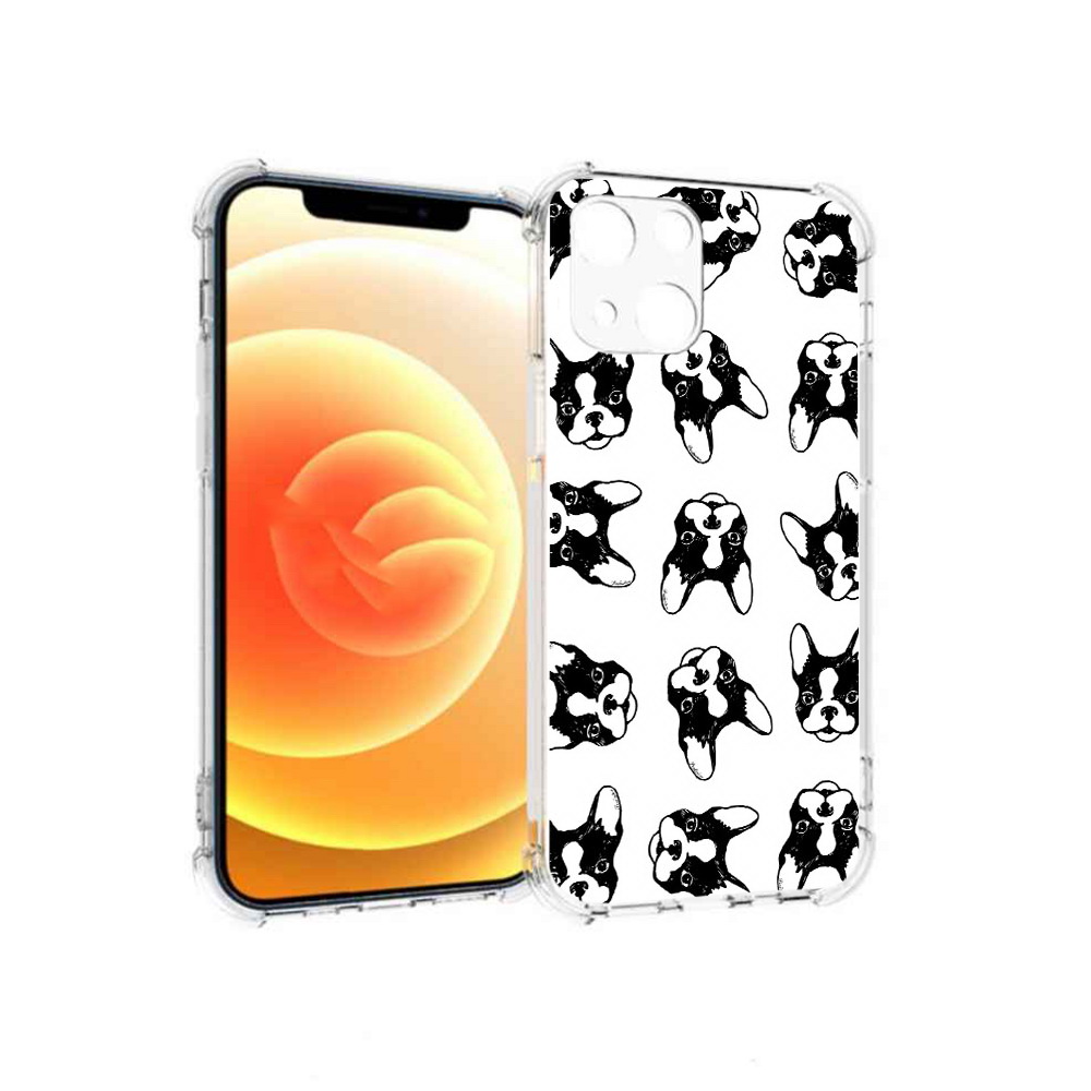 

Чехол MyPads Tocco для Apple iPhone 13 черно белые собачки (PT163239.611.683), Прозрачный, Tocco