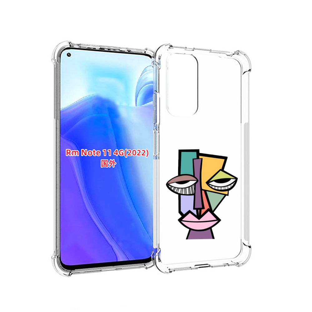

Чехол MyPads лицо из квадратиков с глазами женский для Xiaomi Redmi Note 11 4G ( Глобал, Tocco