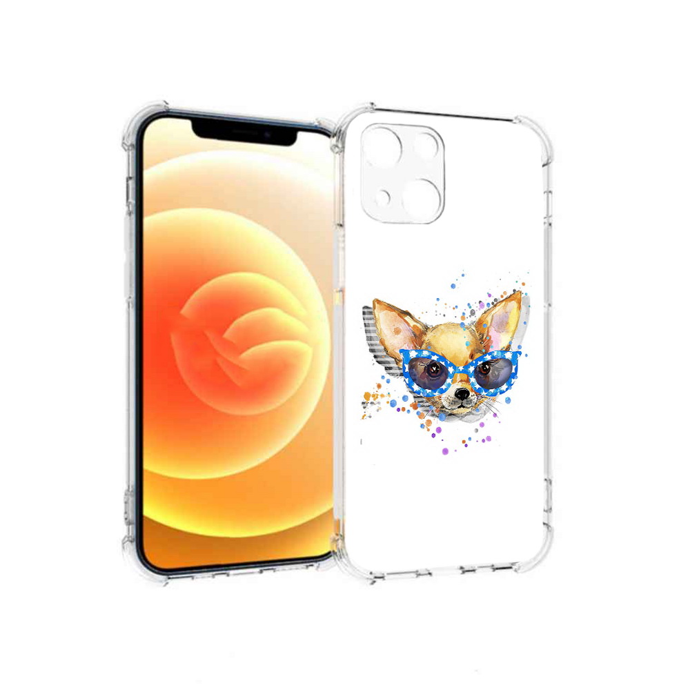 

Чехол MyPads Tocco для Apple iPhone 13 чихуа-хуа в очках (PT163239.611.691), Прозрачный, Tocco