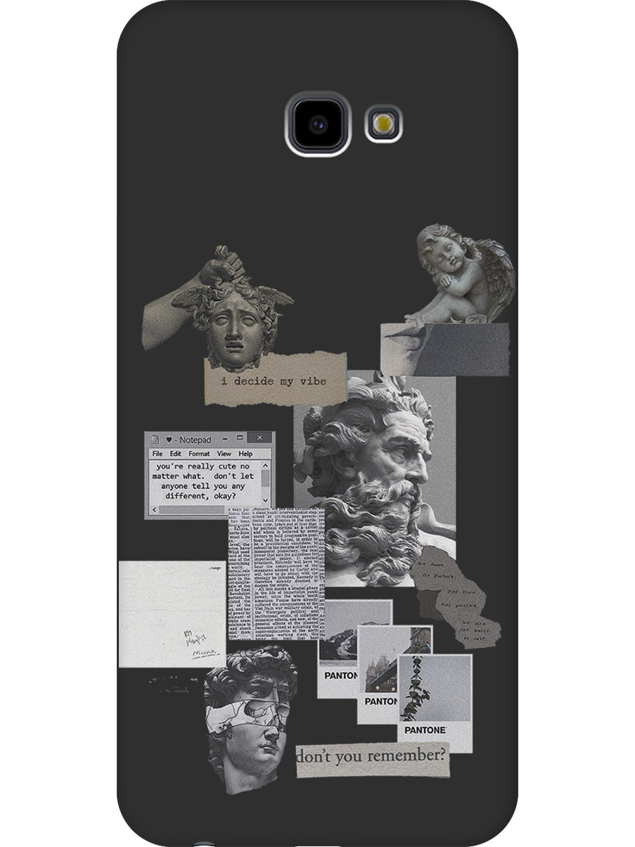 

Силиконовый чехол на Samsung Galaxy J4+ с принтом "Античные стикеры" матовый черный, Черный;прозрачный;белый;серый, 719355785