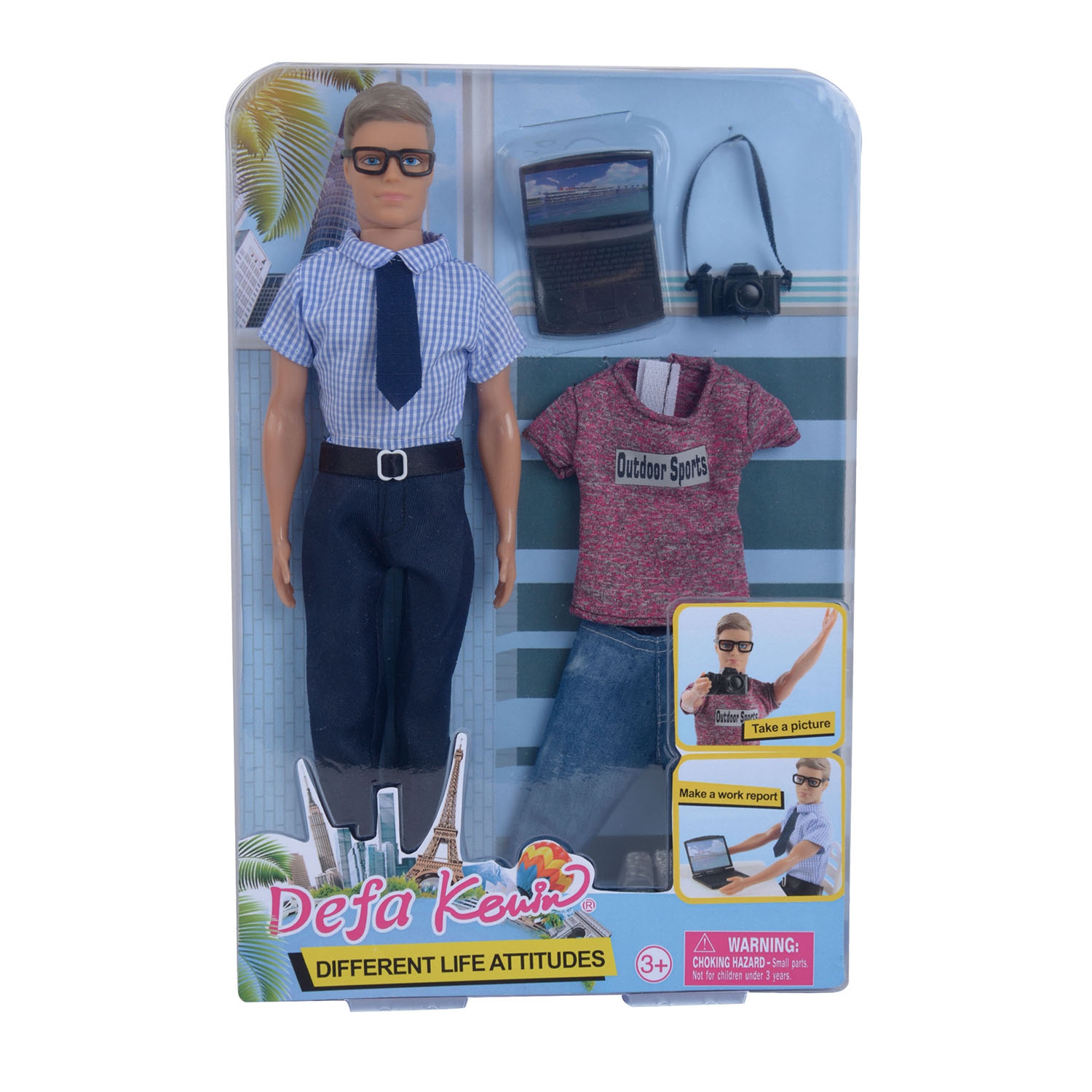 Кукла DEFA Lucy Путешественник 29 см, одежда, аксессуары, голубой