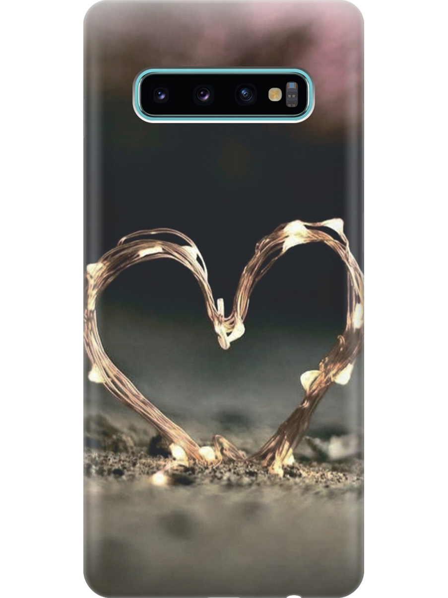 

Силиконовый чехол на Samsung Galaxy S10+ с принтом "Светящееся сердце", Прозрачный;желтый;черный, 720461191