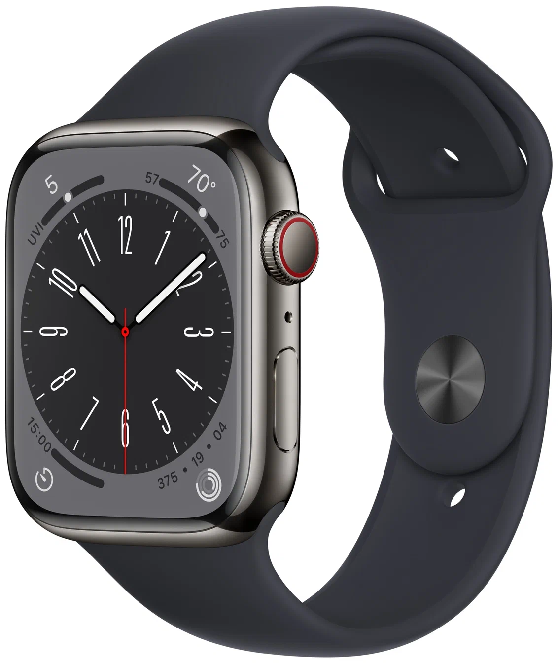 

Смарт-часы Apple Watch Series 8 45 мм Steel Case, graphite/midnight, Watch Series 8