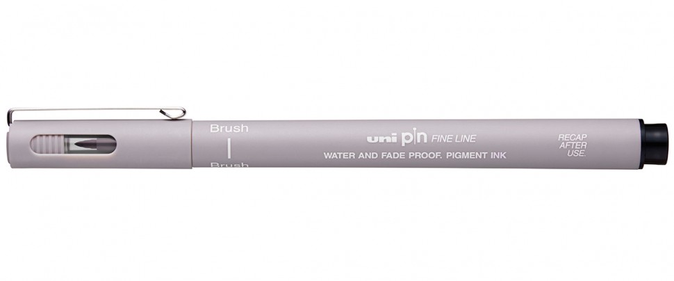 фото Линер uni pin fine line brush светло-серый uni mitsubishi pencil